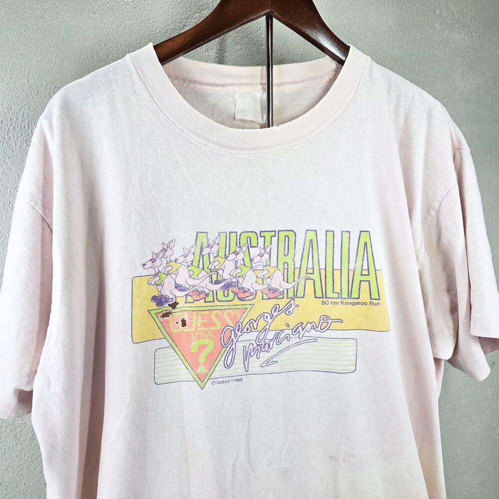 Vintage 80s Guess Georges Marciano Australia Kangaroo T-Shirt Sz L